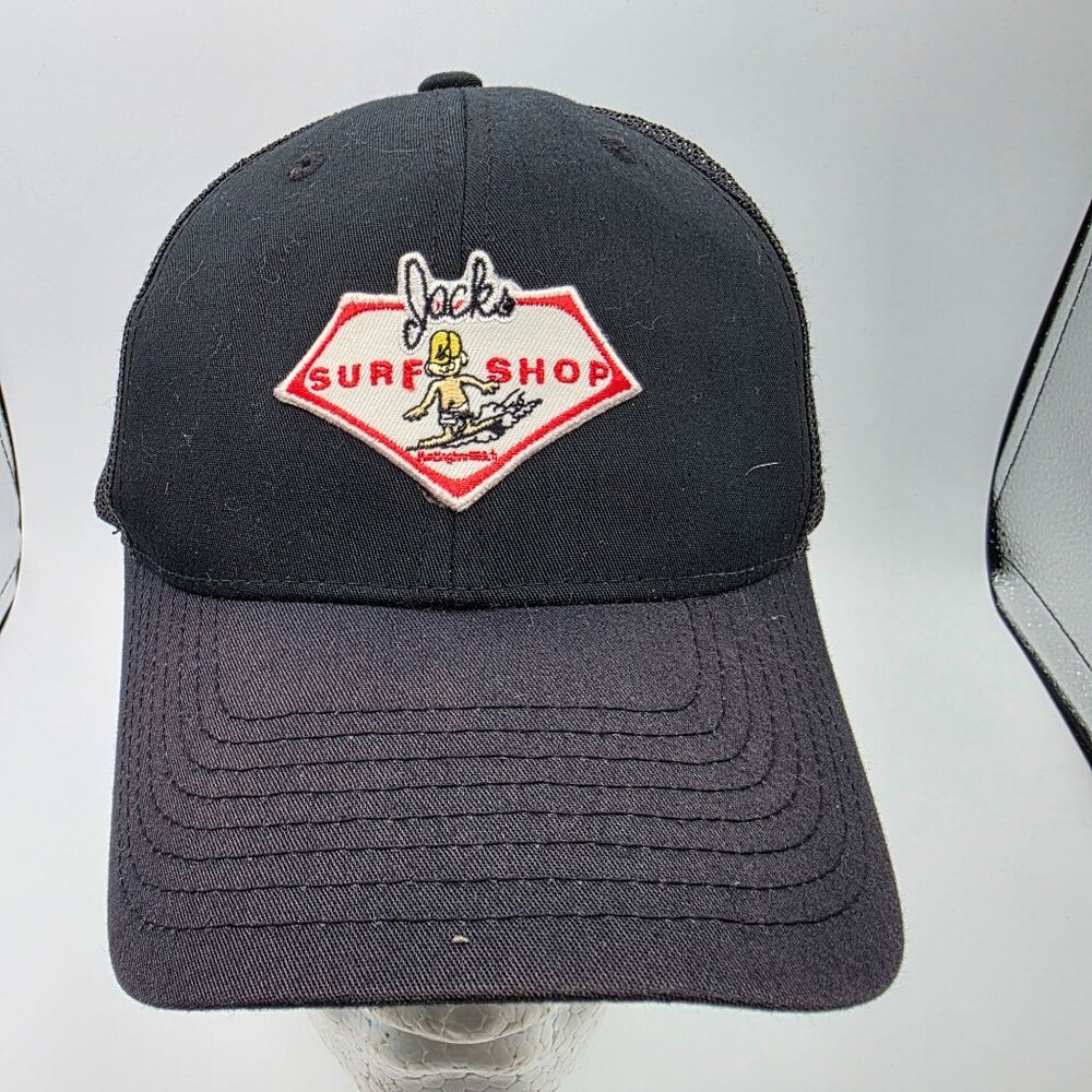 Jacks Surf Shop Black Mesh Trucker Hat Adjustable Snapback Cap Casual Outdoors